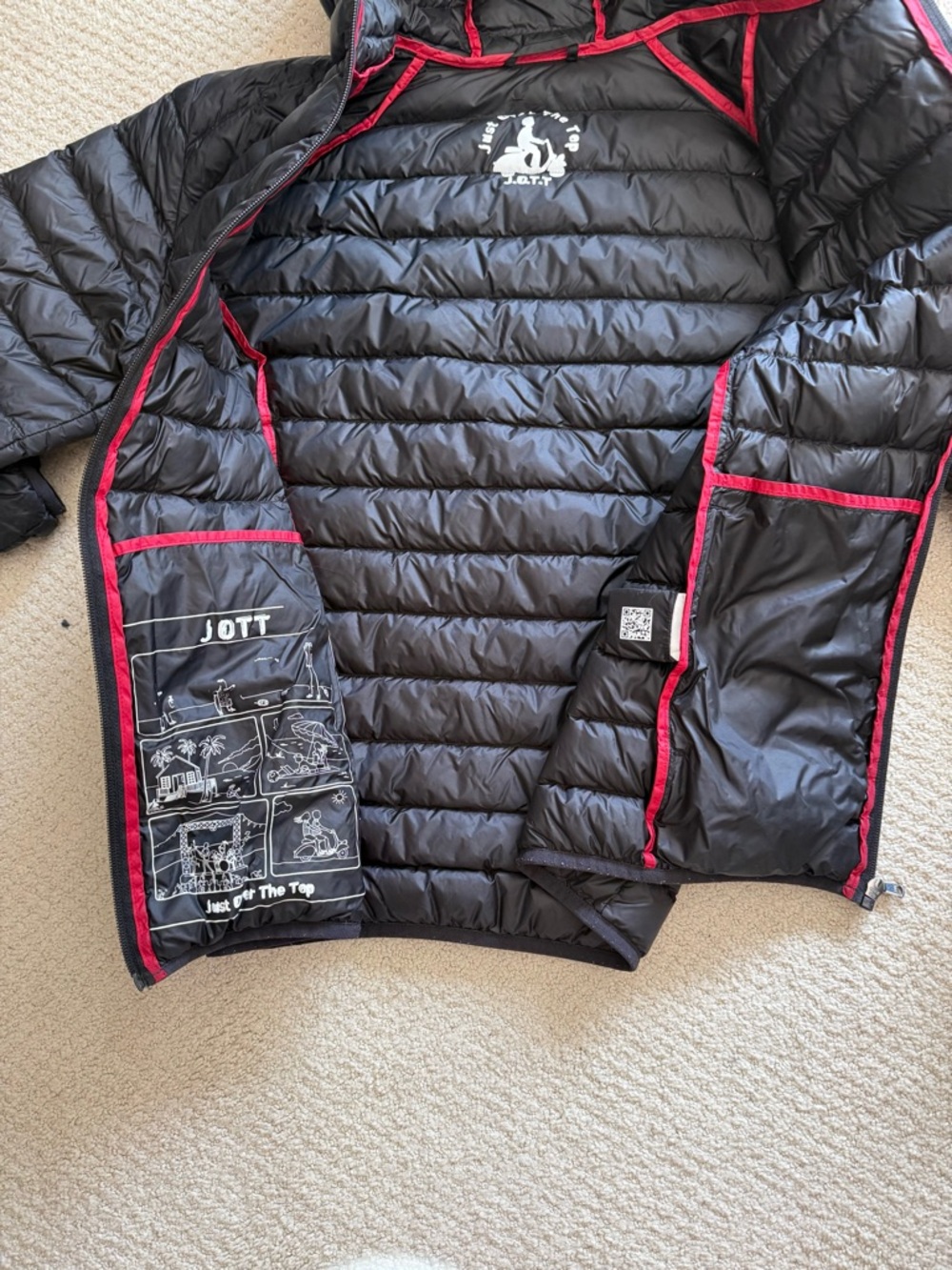 JOTT Men’s down hooded jacket black size S - Picture 6 of 8
